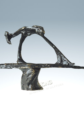 古琴抽象人物书房玄关桌面摆件