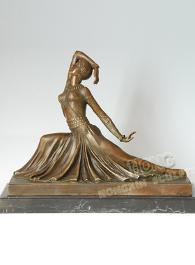 鸿鑫雕塑黄铜欧式人物工艺品摆件