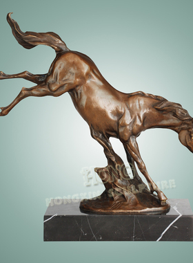 工艺礼品奔马AL259软装办公室酒店客厅家居简约现代摆件铜雕包邮