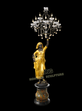 鸿鑫雕塑铜欧式工艺灯饰落地摆件