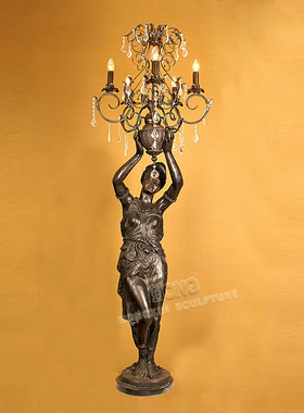 鸿鑫雕塑铜欧式落地摆件工艺灯饰