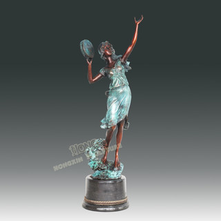 铜雕塑赏花女EP007007S欧式人物工艺品客厅书房玄关家居桌面摆件