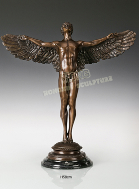 铜雕塑升起的太阳EP146欧式人物工艺品酒店客厅书房家居桌面摆件