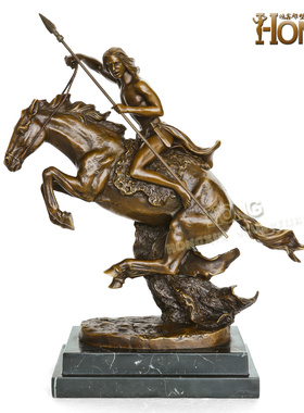 铜雕塑牛仔EPA490欧式人物工艺礼品样板家居客厅桌面摆件新品包邮