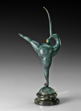 铜雕塑抽象体操JD117119中式人物工艺品酒店客厅书房家居桌面摆件
