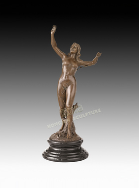 雕雕塑欧式黄铜枝蔓女神桌面摆件