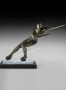 鸿鑫雕塑黄铜欧式风抽象速滑摆件