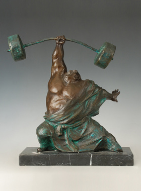 举重中式风武术校园书房桌面摆件