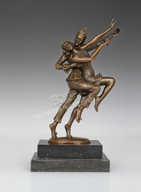 鸿鑫雕塑黄铜欧式人物工艺品摆件