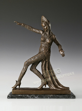 鸿鑫雕塑黄铜欧式人物装饰品摆件