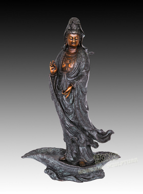 书房观音像鸿鑫雕塑黄铜艺术品
