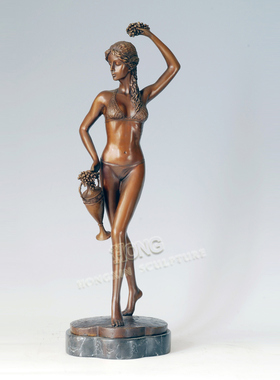 鸿鑫雕塑黄铜欧式人物工艺品摆件