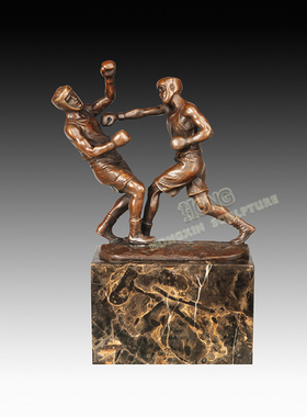 鸿鑫雕塑黄铜欧式人物拳击手摆件