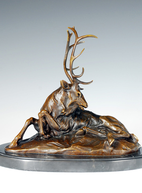 铜雕AL230麋鹿酒店办公室家居室内摆件软装家饰动物工艺礼品包邮