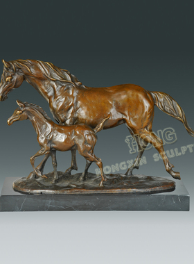 酒店雕塑AL257马客厅摆件办公室家居软装饰品现代铜工艺礼品包邮