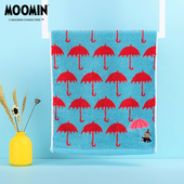 夕才儿美术馆 家用全棉吸水柔软毛巾 MOOMIN姆明雨伞纯棉洗脸面巾