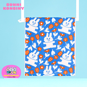 夕才儿美术馆 纯棉毛巾兔与花方巾全棉家用面巾 兔子便利商店联名