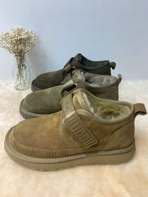 冬季纯皮男鞋防滑软底羊毛雪地靴真皮皮毛一体男士面包鞋棉鞋