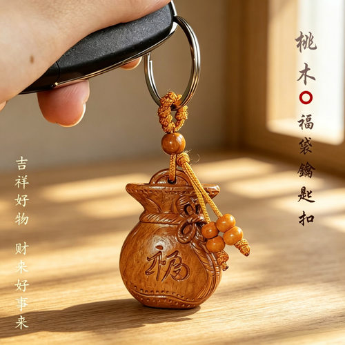 聚财纳福随身挂件福袋钥匙扣汽车钥匙配饰男女随身小物件节庆伴手