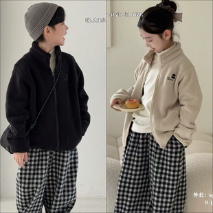 大E小e童装 男童加绒保暖立领运动外套女童校服神器5020 2025冬新款