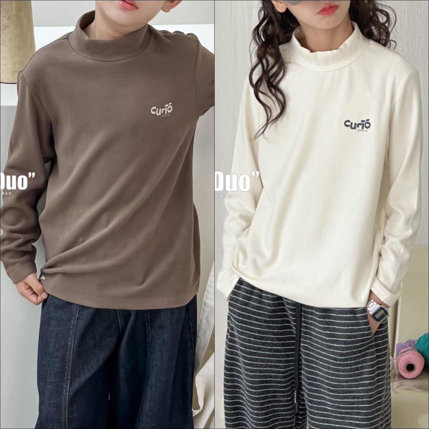 牛哆哆童装字母刺绣保暖打底衫