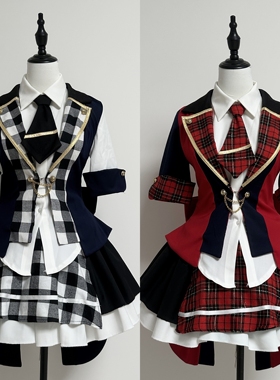 【甜蜜魔法】定金AKB0048袭名组渡边麻友红黑格黑白格打歌服cos服