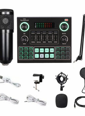 跨境热销V9声卡英文版BM80电容麦