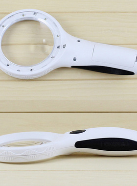 楚达 手拿式 8个LED灯 黑白色 带验钞防滑手柄放大镜 NO.9586