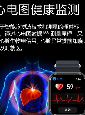 华强北爆款无创血糖心率体温心电健康扫码支付信息推送智能手表男