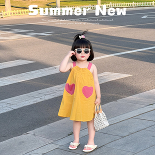 女2023款 SASA 丸子妹童装 儿童裙子夏季 女童洋气吊带裙宝宝连衣裙