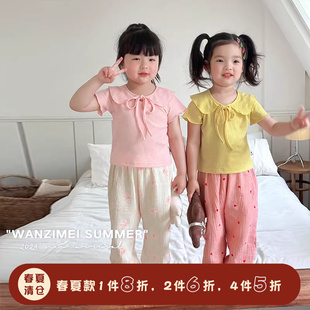 t恤夏季 两色儿童上衣设计感宝宝童装 丸子妹女童短袖 SASA