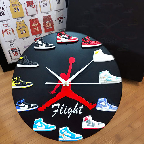 【工厂直销】air jordan 乔丹1代 蓝球鞋aj时钟家居装饰礼品挂钟