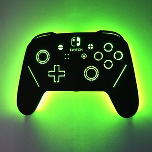 任天堂switch手把游戏装饰夜灯创意发光壁灯游戏操控手柄霓虹灯