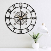 饰wall 外贸爆款 超大创意简约指南针挂钟现代家居装 clock时钟表