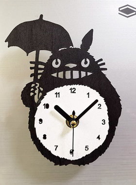 宫崎骏龙猫立体冰箱钟时尚创意冰箱贴磁性留言贴欧式冰箱挂钟表