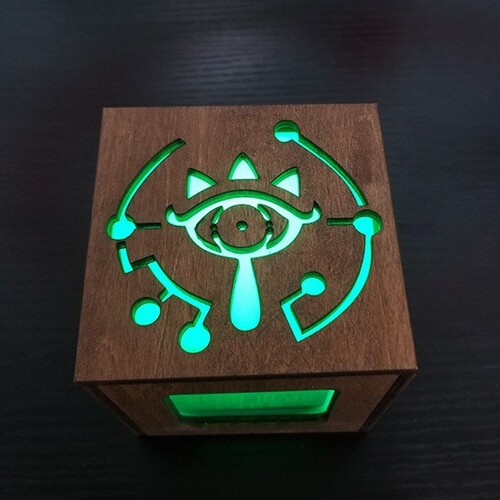 外贸热款 塞尔达荒野之息创意3D立体led钟木头闹钟小夜灯电子钟