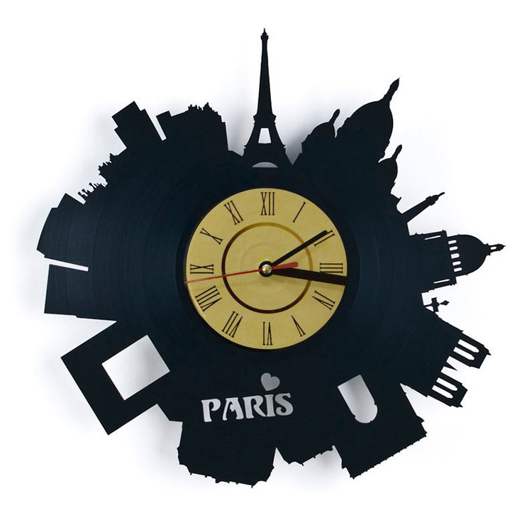 France Paris Vinyl Record Wall clock Paris City Horizon Sketch originality Clock LED Night light remote controlin the Home accessories , Home bell ornaments/Alarm Clock , Wall clock  category - from Buy2taobao.com to provide professional Taobao agent buy service