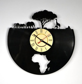 Clock 黑胶唱片挂钟Vinyl Wall 创意复古非洲动物大象黑胶唱片钟