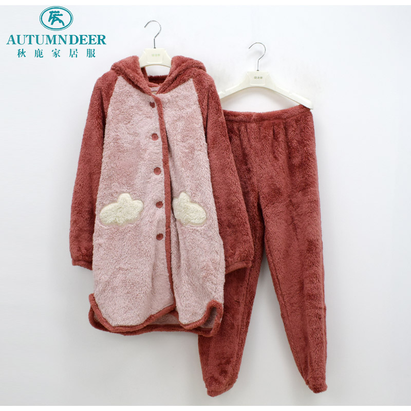 秋鹿简诗睡衣秋冬女士保