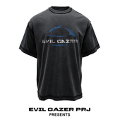 复古洗水做旧vintage蜡染黑色几何旋涡宽松短袖 EVIL GAZER T恤