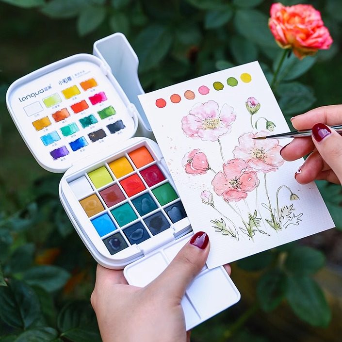 蓝果固体水彩颜料套装64色初学者写生美术生绘画专用便携水粉颜料,文具电教/文化用品/商务用品,水彩颜料,淘宝优惠券,粉丝福利购,淘宝优惠卷