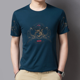 夏季短袖烫钻欧美风社会精神小伙大码冰丝光棉猫头鹰t恤黑9587P40，男装T恤，星座1207