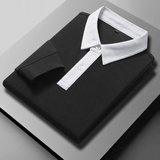 秋冬拼接卫衣长袖POLO衫280G重磅休闲翻领情侣舒适灰1611P40，男装卫衣，星座1207