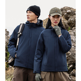 冬加绒加厚夹克美式风衣拼色连帽羽绒棉户外三防冲锋衣红9859P65，男装夹克，星座1207