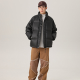 冬季新标90鸭绒中性潮牌阔版后背泡沫绣花立领羽绒服焦9173P320，男装羽绒服，星座1207