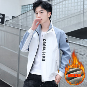 冬季新款棉服男模特加厚夹克风衣保暖外套工装棉衣黑9809加绒图片