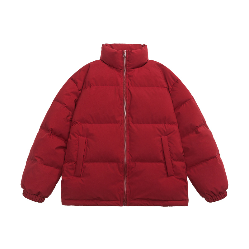 冬季新标90鸭绒白底潮牌阔版特氟龙三防立领羽绒服红色9156P245，男装羽绒服，星座1207