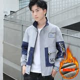 冬季新款棉服男模特加厚夹克风衣保暖外套工装棉衣蓝9810加绒，男装夹克，星座1207