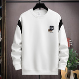 秋冬直播高质量棉挂拍卫衣男圆领套头刺绣宽松长袖M米9781P45，男装卫衣，星座1207