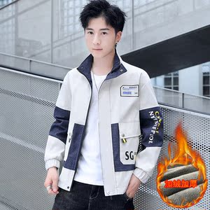 冬季新款棉服男模特加厚夹克风衣保暖外套工装棉衣米9810加绒图片